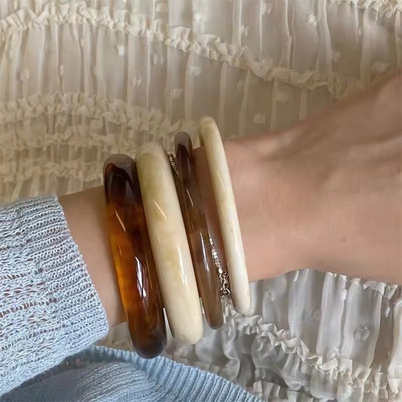 Retro Brown Resin  Acrylic Marble Bangles
